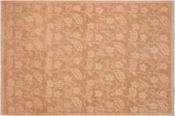 handmade Transitional Kafkaz Chobi Ziegler Brown Tan Hand Knotted RECTANGLE 100% WOOL area rug 6 x 9